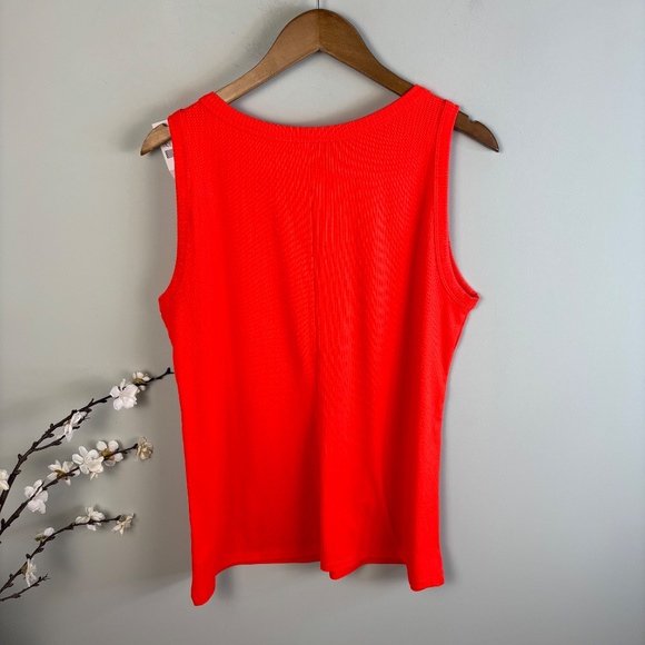 Lane Bryant Neon Orange Ribbed High neck Tank NWT Size 18/20 - Picture 3 of 3
